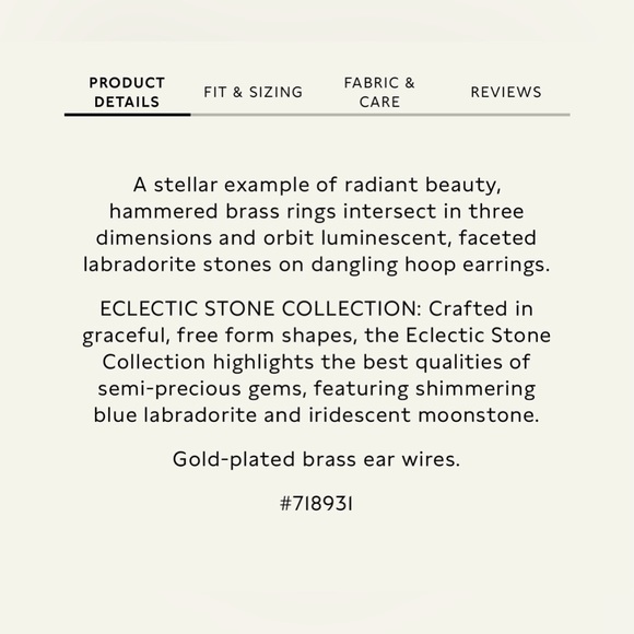 Banana Republic Labradorite solar system earring - Picture 9 of 16